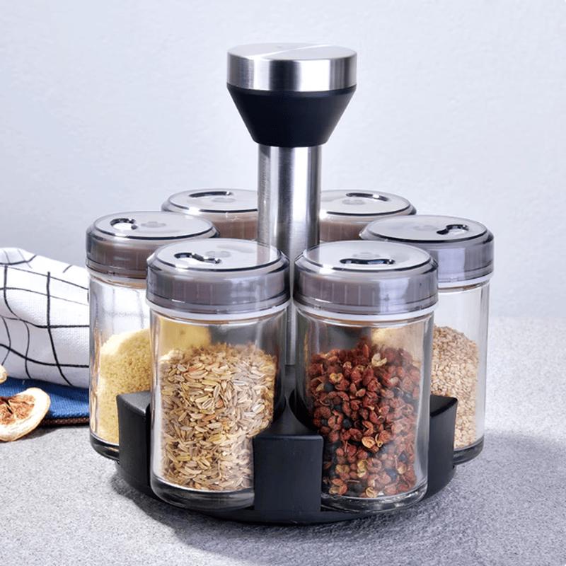 SIFAR 6-Piece Rotating Spice Jar Set