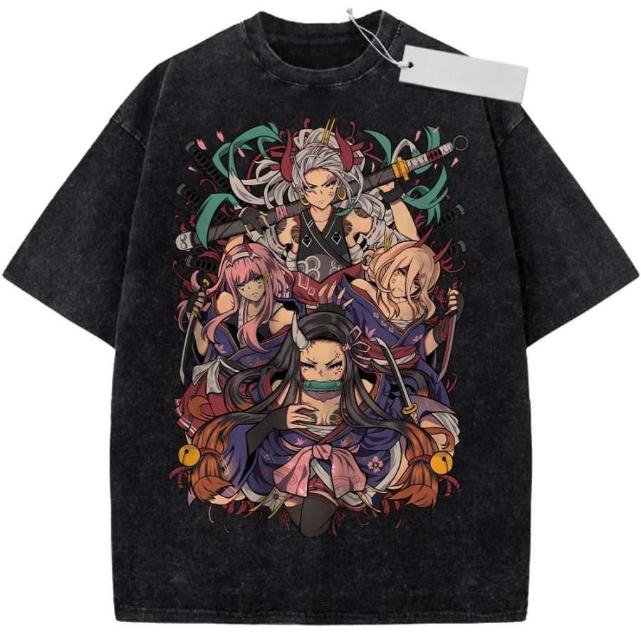 Unisex Washed Purple Vintage Tshirt One Piece Female Warriors Highquality Fabric for Home Leisure Travel Shopping
