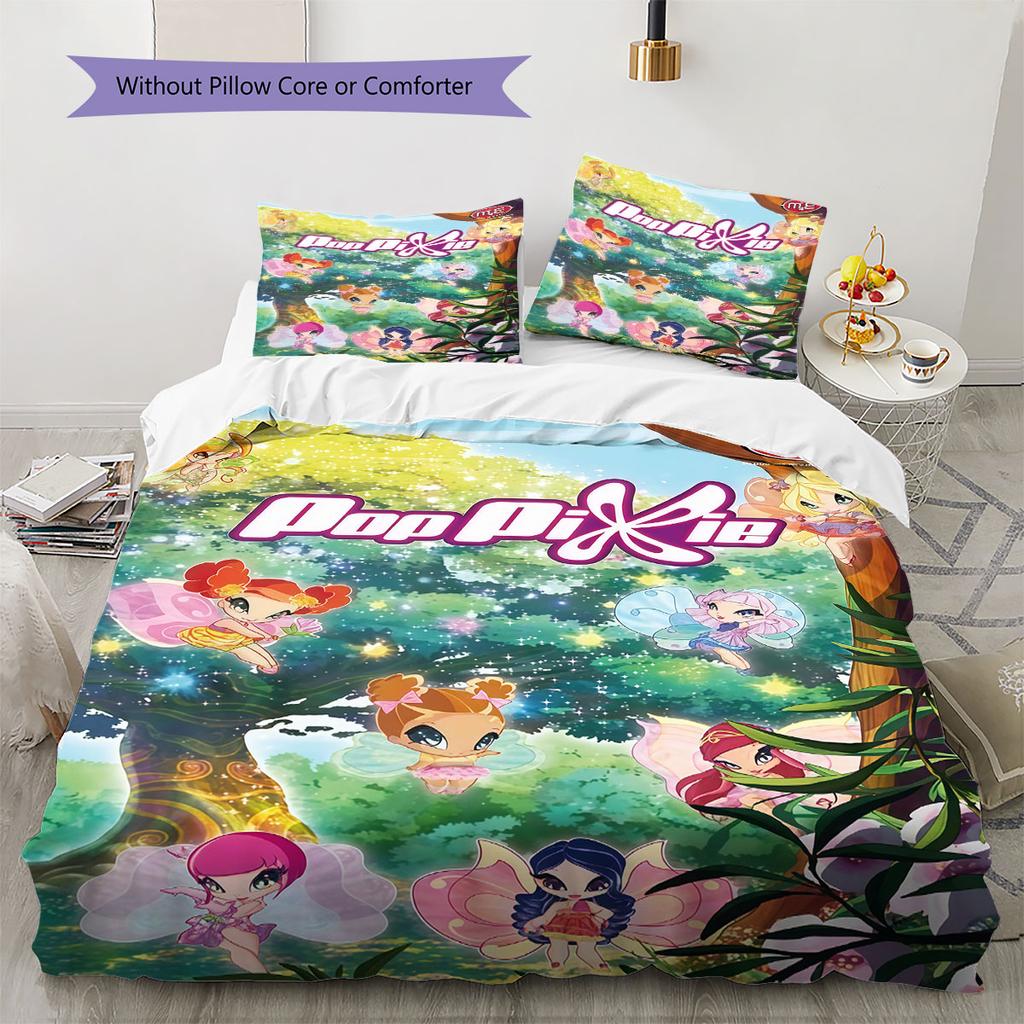 PopPixie poster Bedding Quilt Set Quilt Cover Pillowcase Home Decoration Birthday Gift (1 * duvet cover + 2 * pillowcase, without core)