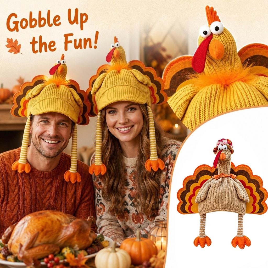 Thanksgiving Turkey Hat Creative Party Decoration, Funny Costume Accessory for Adults and Kids