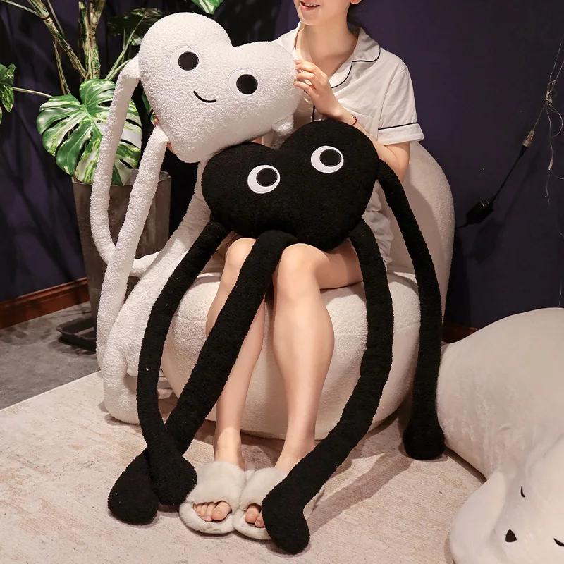 Creative Long Arms Love Heart Shape Pillow Cute Stuffed Red Black White Heart Pillow Soft Plush Toys Lover Friends Festival Gift