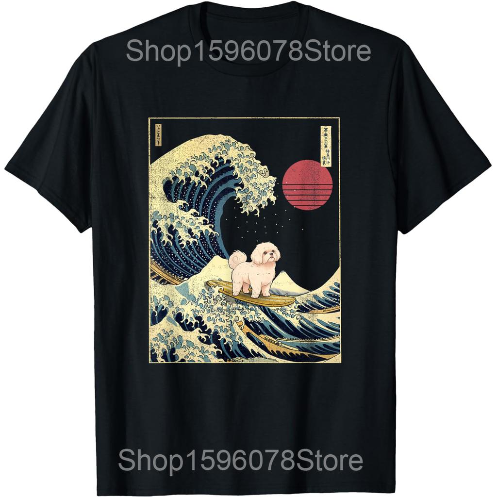 Funny Maltese Dog Lover Cute Photo T Shirts Unisex Women Pure Cotton Humor Streetwear Tee Shirt Short Sleeve Unisex Loose Clothing