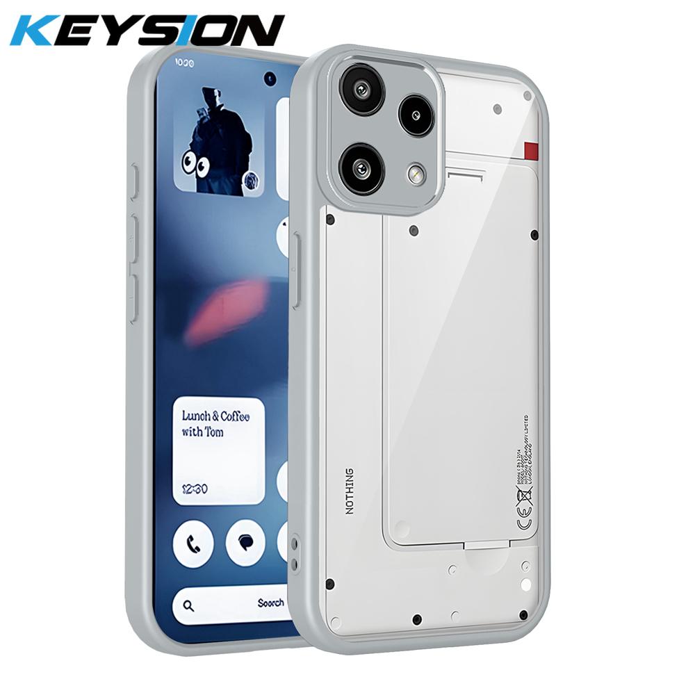 KEYSION Transparente Handyhülle für Nothing Phone 3A Lite Weiches Silikon+PC Klar Stoßfest Handy Rückseite für Nothing 3A Lite