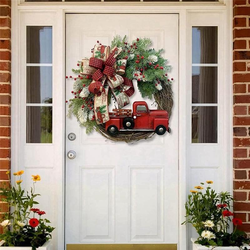15.7 Inch Christmas Wreath Decor Garland Artificial Flower Wreath Perfect For Christmas And New Year Decoration Easy Install