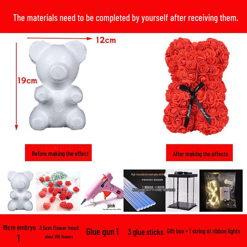 DIY Rose Bear Kit: Creative Foam Bear for Girlfriend's Birthday or Valentine's Day.