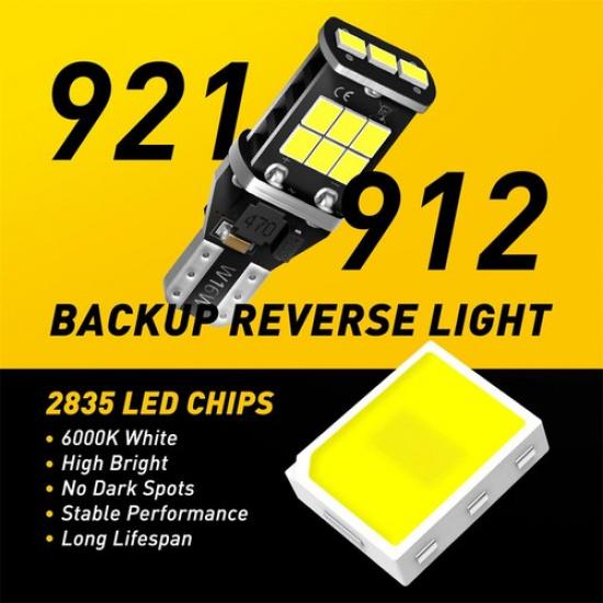 JM Up Back Reverse LED Light T15 White 921 Acura for ILX 2013- MDX 2001-2013