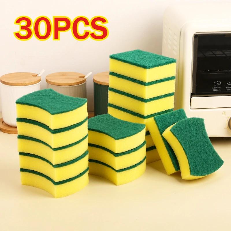 50/1Pcs Kitchen Dishwashing Sponge Soft Absorbent Clean Rub Pot Rust Scouring Pad Removing Kits Household Cleaning Brush Sponge