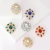European and American court retro brooch high-end female luxury crystal badge trendy personality temperament pin coat corsage accessories