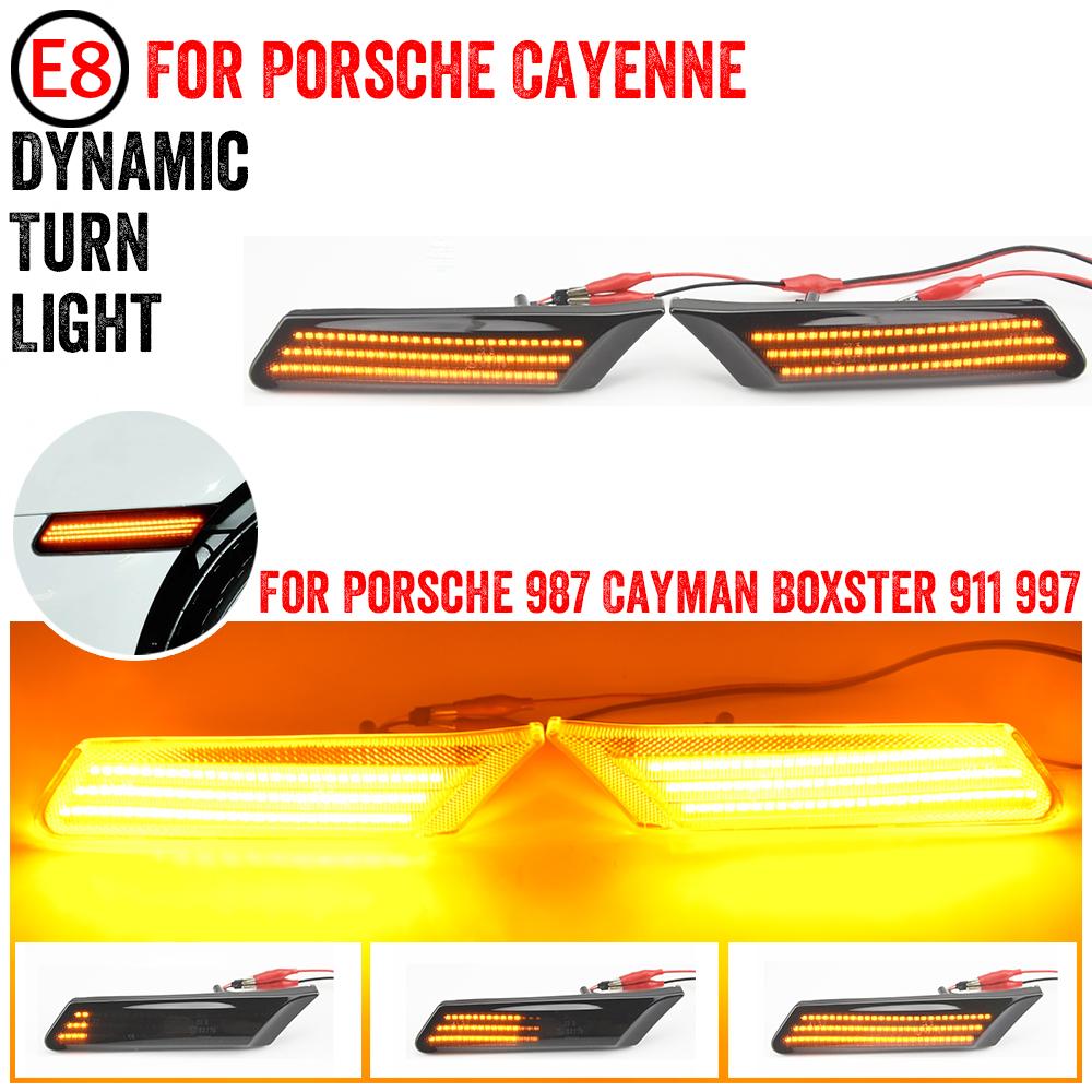 2X LED Side Marker Turn Signal Car Blinker Indicator Light For Porsche 987 Cayman Boxster 911 997 Carrera Turbo GT3 GT2