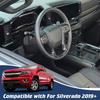 Carbon Fiber Steering Wheel Bezel Control Cover For Chevrolet Silverado 1500 19+