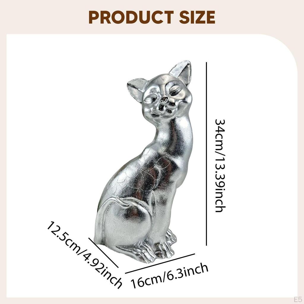 Statua di Gatto Come Regalo Decorativo per Amanti, Carina Statuetta da Tavolo in Resina per Tavolo, Balcone, O