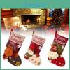 Festive Christmas Stocking Gift Bag With Embroidered Designs For Holiday Cheer