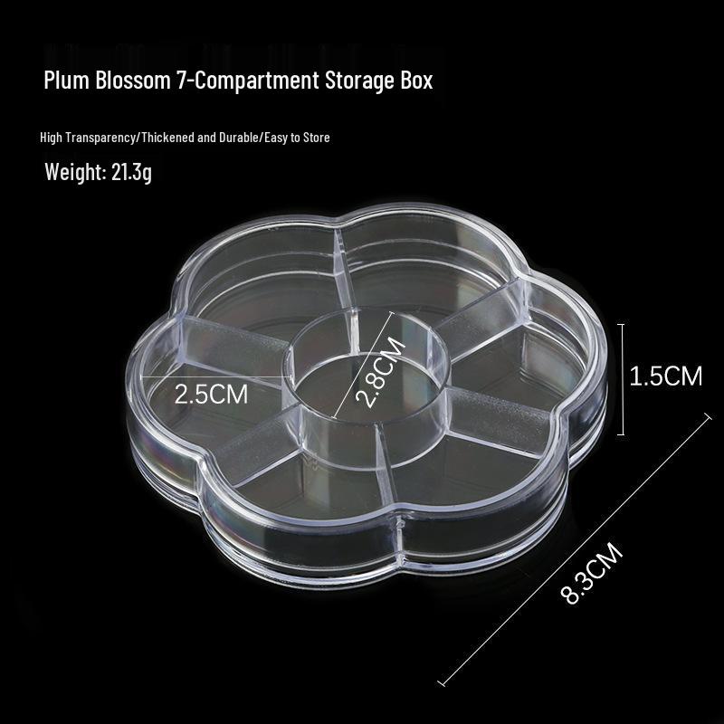 Plum Blossom 7-Grid Detachable Nail Art Jewelry Storage Box