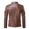 Mens PU Leather Biker Jacket With Multiple Pockets Casual Motorcycle Riding Coat Winter