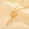Stainless Steel Love Heart Butterfly Copper Pendant Necklace For Women Girls Cute Clavicle Chain Wedding Birthday Jewelry Gifts