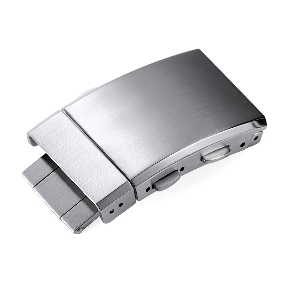 18 20mm 22mm 316L Solid Stainless Steel Watch Clasp Luxury Extendable Adjustable Folding Buckle Brushed Metal Clasp Accessories