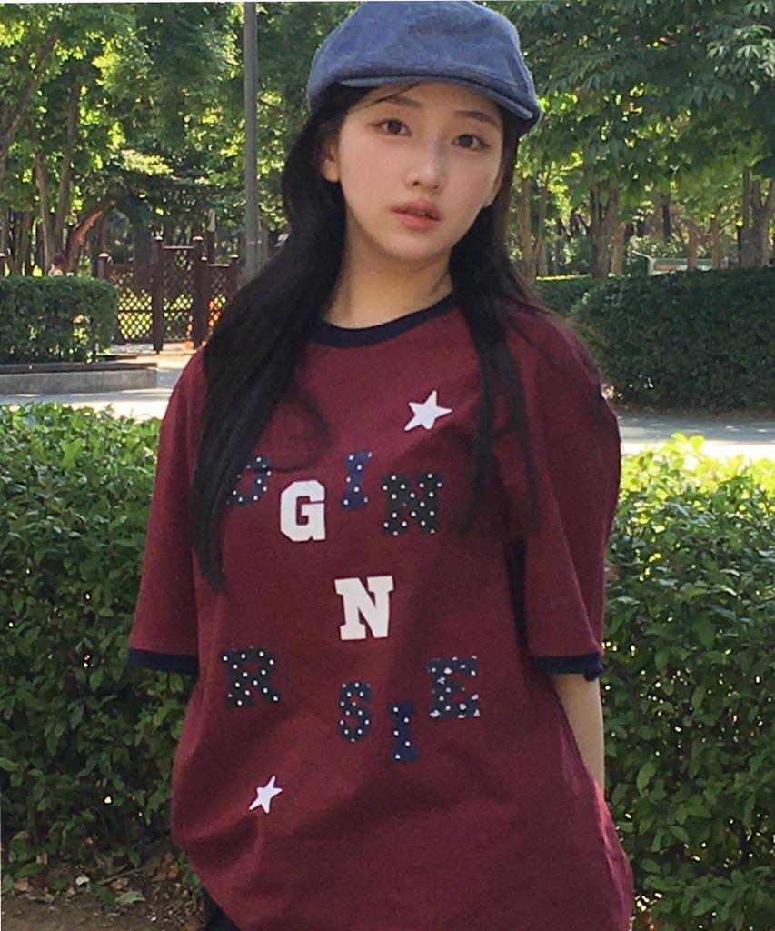 Loginaenloji Logo Spell Point Starry Ringer T-Shirt Wine