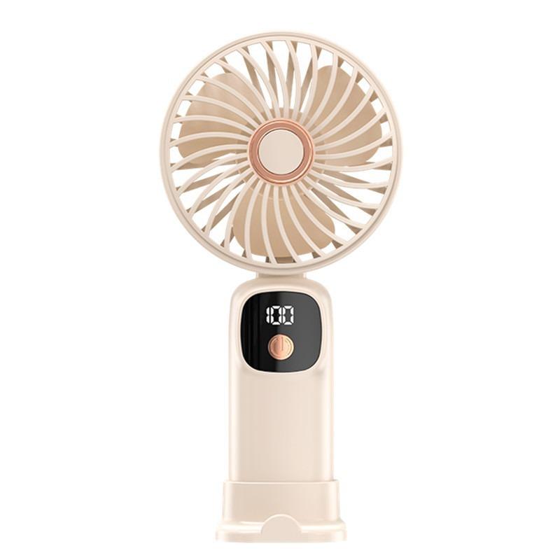 USB Mini Handheld Fan with LED Display - Portable Gift for Students and Dorm Rooms