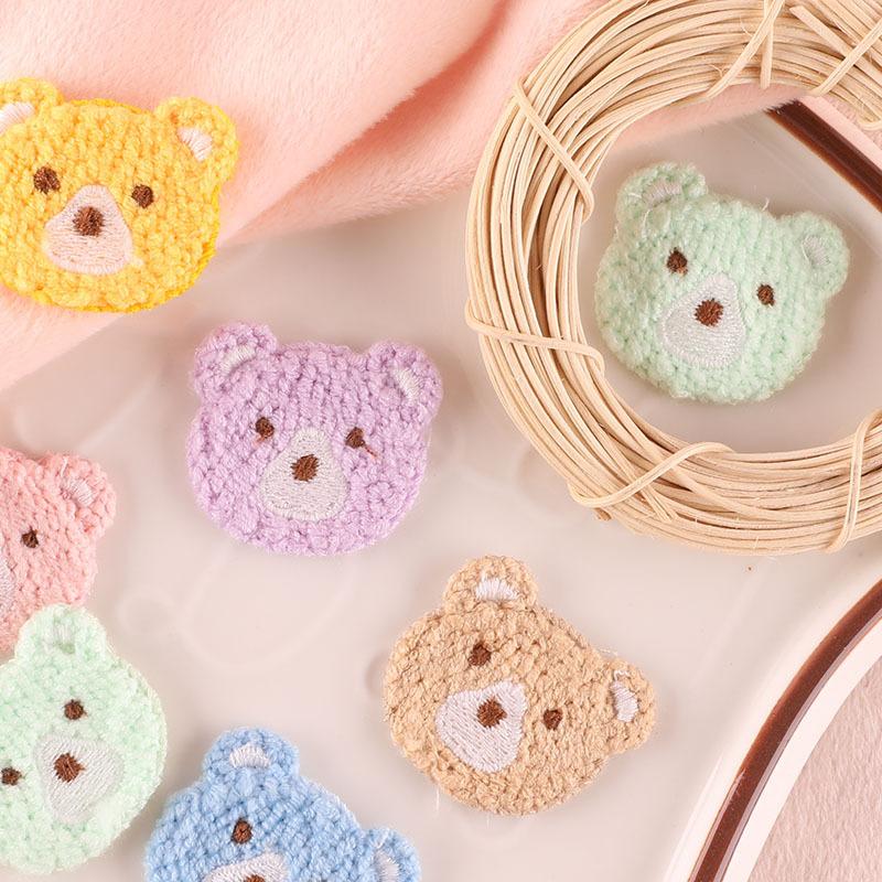 Embroidery Label Cute Bear Head Embroidery Sticker Diy Hand Account Accessories Accessories Patch Brooch Jewelry Hair Accessories Cloth Sticker