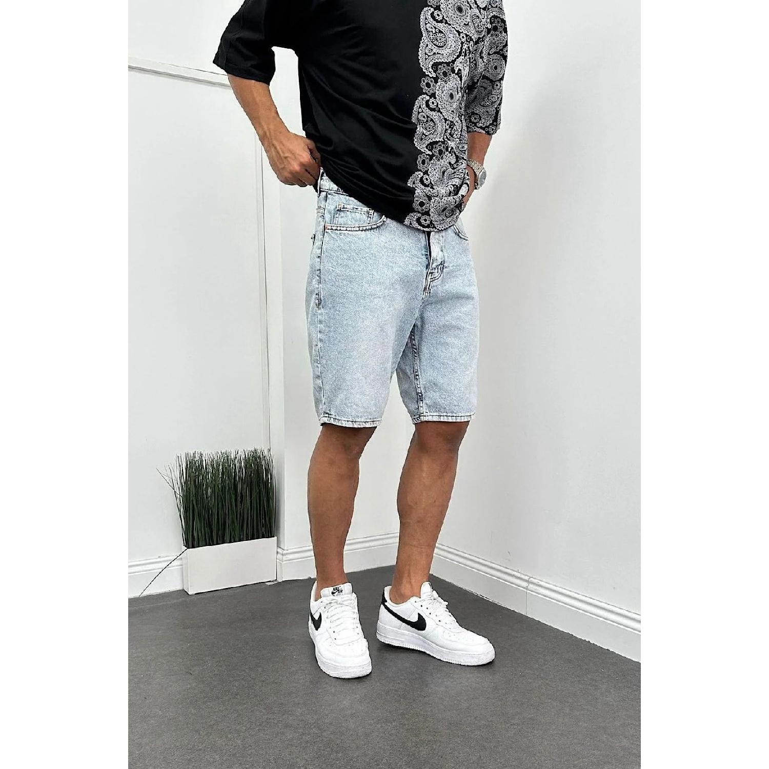 

Мужские мешковатые шорты Kaizer Denim синего цвета 34