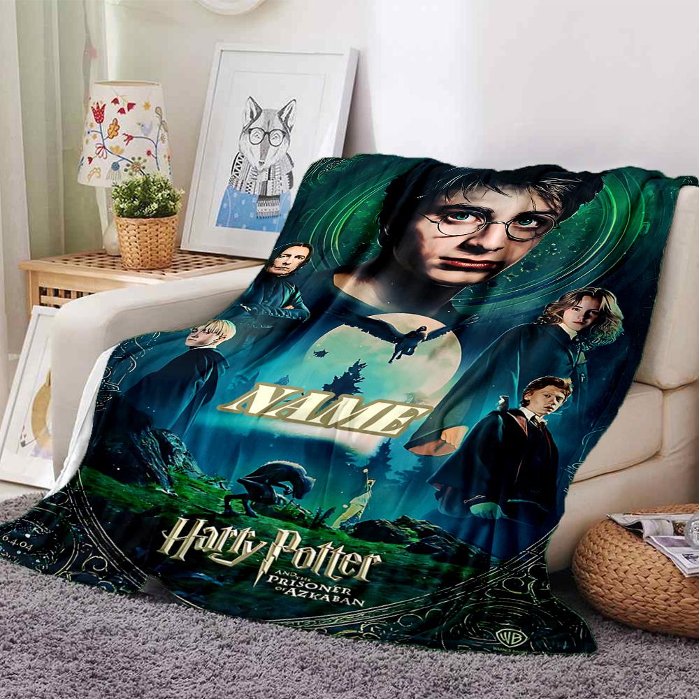 Custom Name Harry Potter Adventure blanket for Couch & Bed, Plush Cozy Fuzzy Blanket Super Soft & Warm Blankets for Fall and Winter. 090863