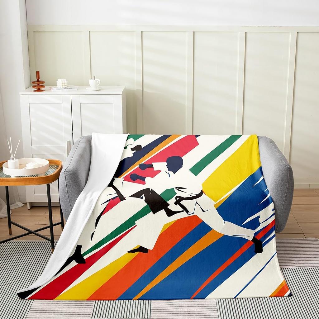 Japanese Style Blanket White Black Crane Throw Blanket Cherry Blossoms Fleece Twin Geometric Plaid Fuzzy Blanket All
