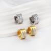 Minimalist Cool Tone Hoop Ear Cuffs White Shell Earrings Long Lasting Small Unique Design Jewelry