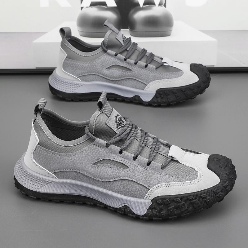New Men's Shoes Leather Casual Versatile Soft-sole Sneakers Non-slip Wear-resistant Outdoor Low-top Mountaineering Shoes