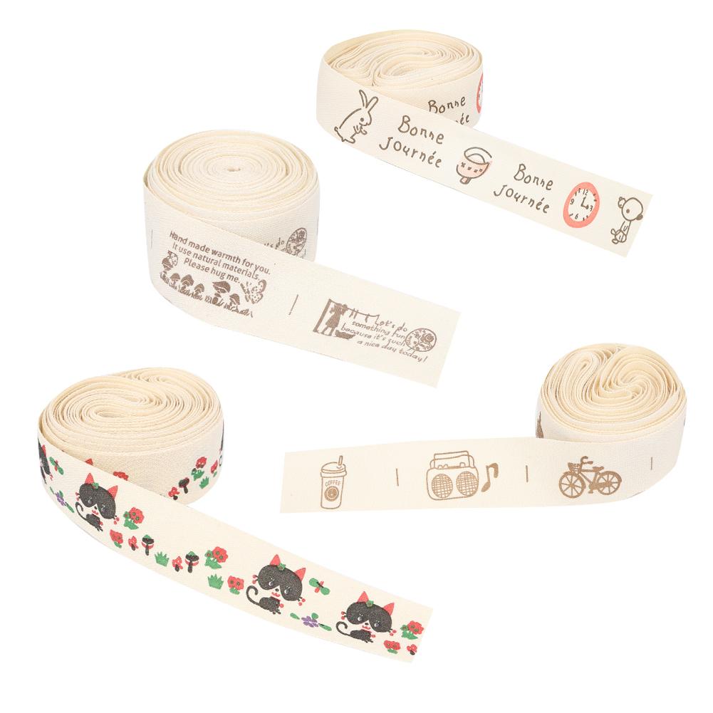 2Pcs Printed Cartoon Polyester Cotton Ribbon for  Craft Christmas Wedding Gifts Wrapping Decorati