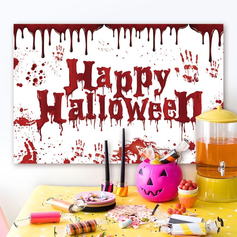 Scary Atmosphere Halloween Flag Trick Or Treat Happy Halloween Banner Multi-style   Home Decor
