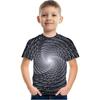 Summer Round Neck Visual Deception 3D Printed Top Fashionable Casual Short Sleeved Children's Boy T-shirts
