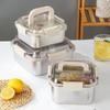 Portable Stainless Steel Fruit Salad Food Container Large Capacity Seal Lunch Box With Handle Lid Camping Picnic Bento Box