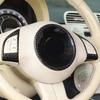 For 2008-2026 Fiat 500 For Abarth Real Carbon Fiber Car Steering Wheel Button Frame Logo Outer Ring Sticker Car Accessories