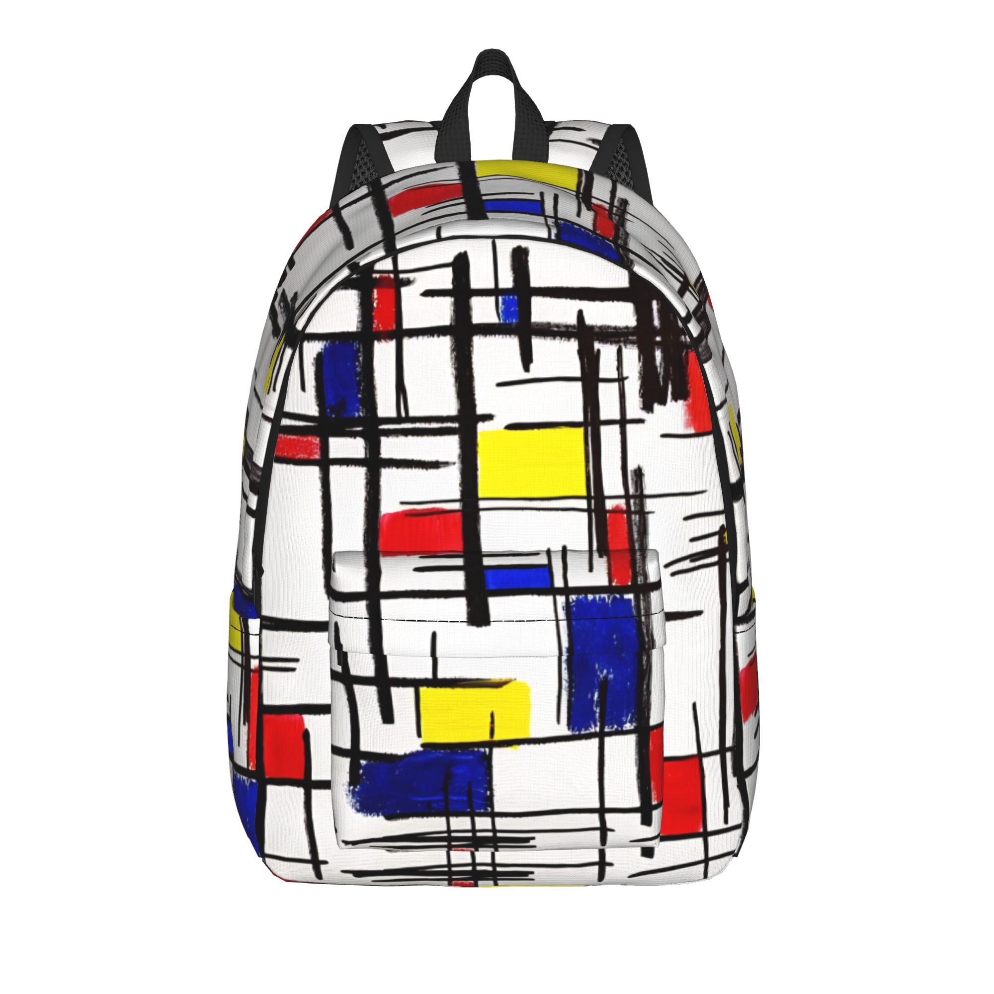 Piet Mondrian De Stijl Klassieke Rugzak Lichtgewicht Student Wandelen Reizen Dagrugzak voor Mannen Vrouwen Laptop Canvas Tassen M