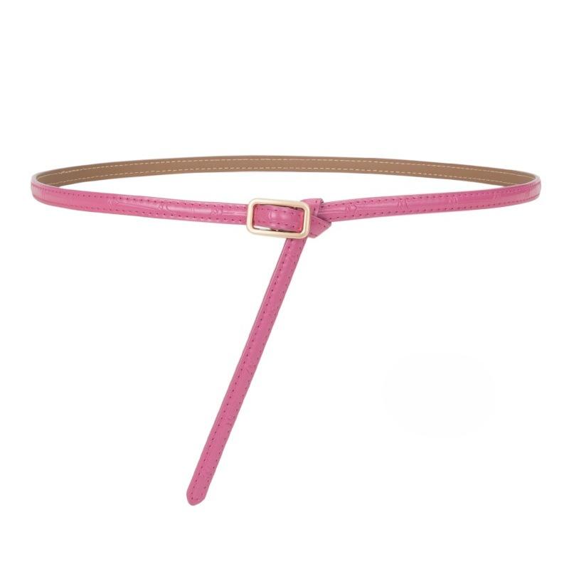 Women's Genuine Leather Non-hole Knotted Thin Belt Decorative Women's Dress Versatile Women's Belt Running Belt