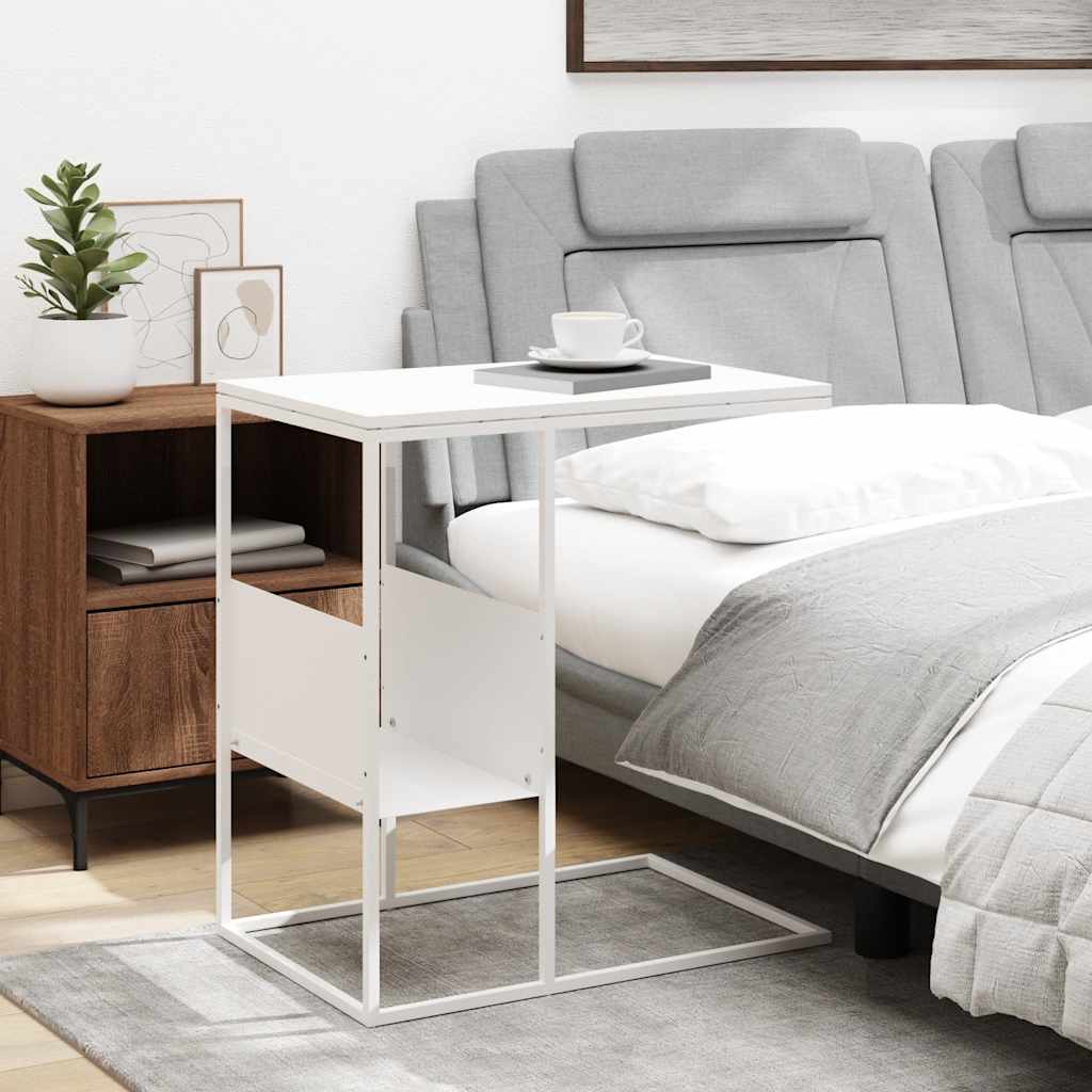 Vidaxl Side Table, White, 55X36X59.5 Cm, Wood-Based Material