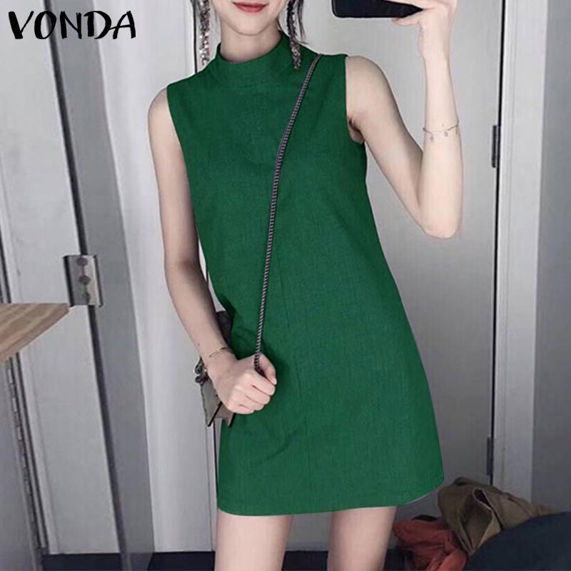 

VONDA Летнее женское короткое платье без рукавов H-Line