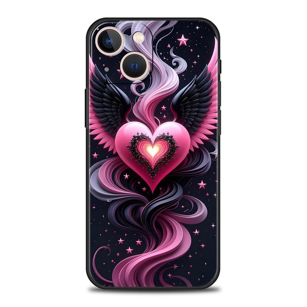 Colored Love Heart Printed Phone Case Cover for iPhone 17 16 15 14 13 12 Pro Max 11 Pro Max 17 AIR Plus Shockproof Soft TPU Bags