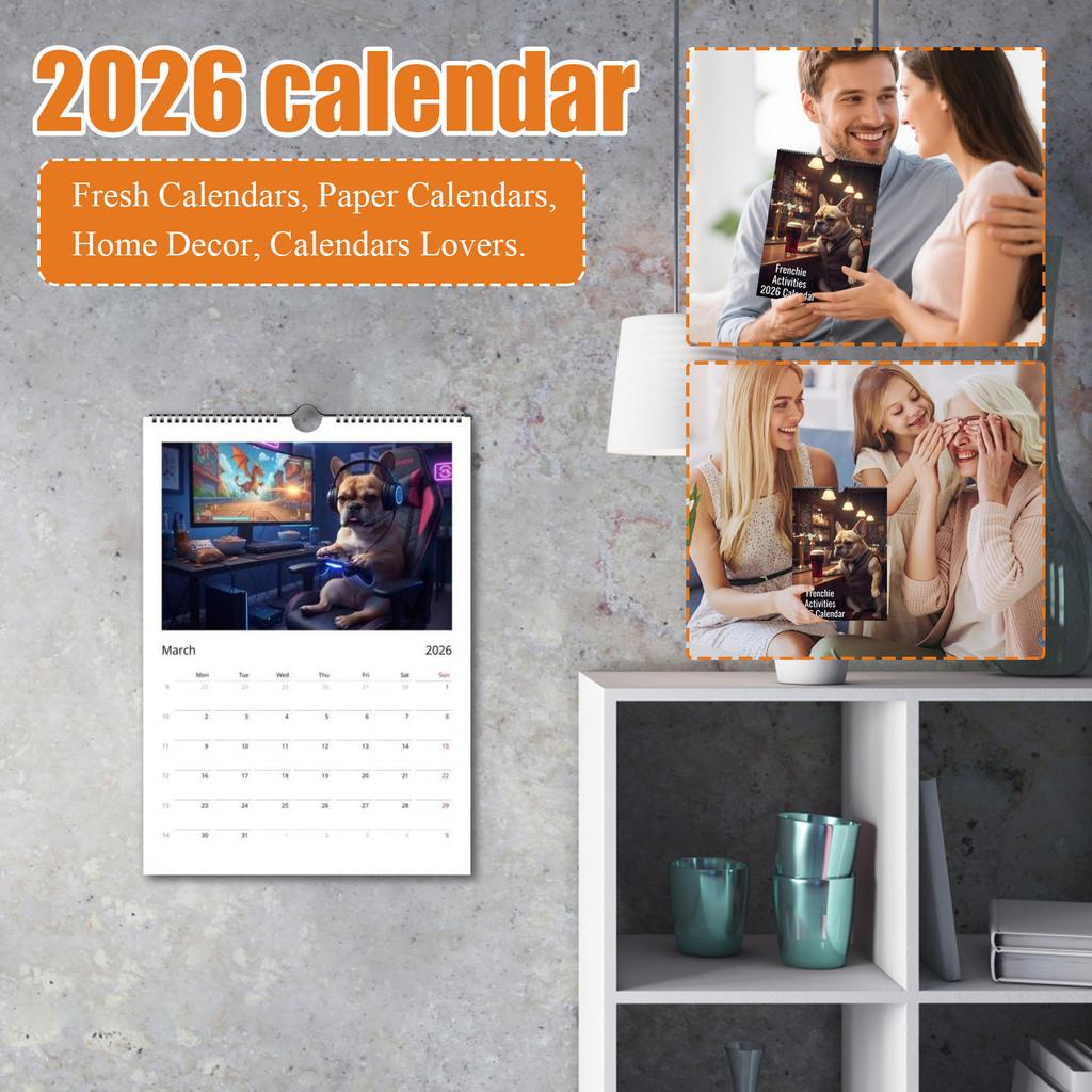 Wandkalender 2026, Kalender mit lustigem Thema, Lustiges Chat-Geschenk, Perfekte Wahl für den Heimgebrauch.