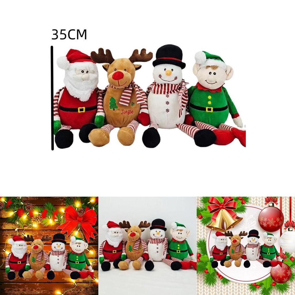 Festive Plush Santa Snowman Elk Doll Decorative Toy For Christmas