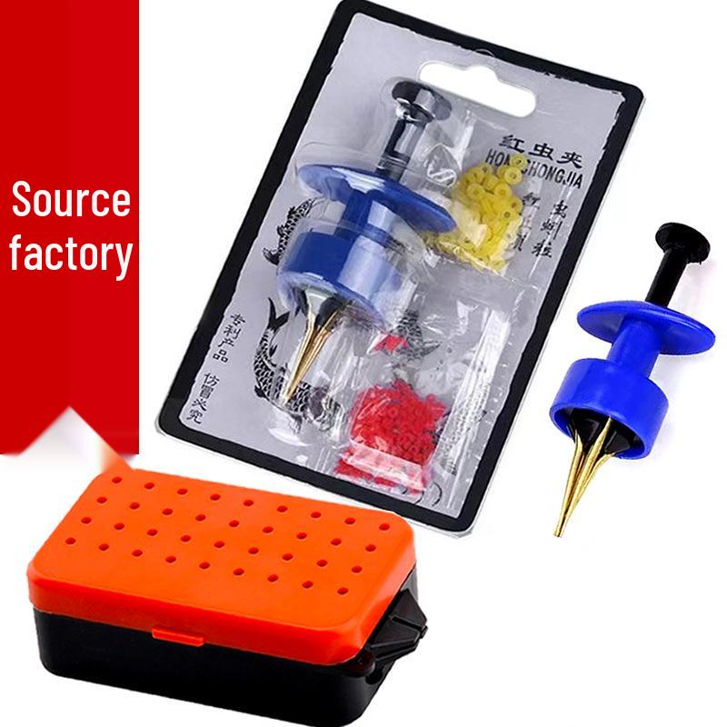 

Инструмент для насаживания красных червей с резинкой и медной головкой
