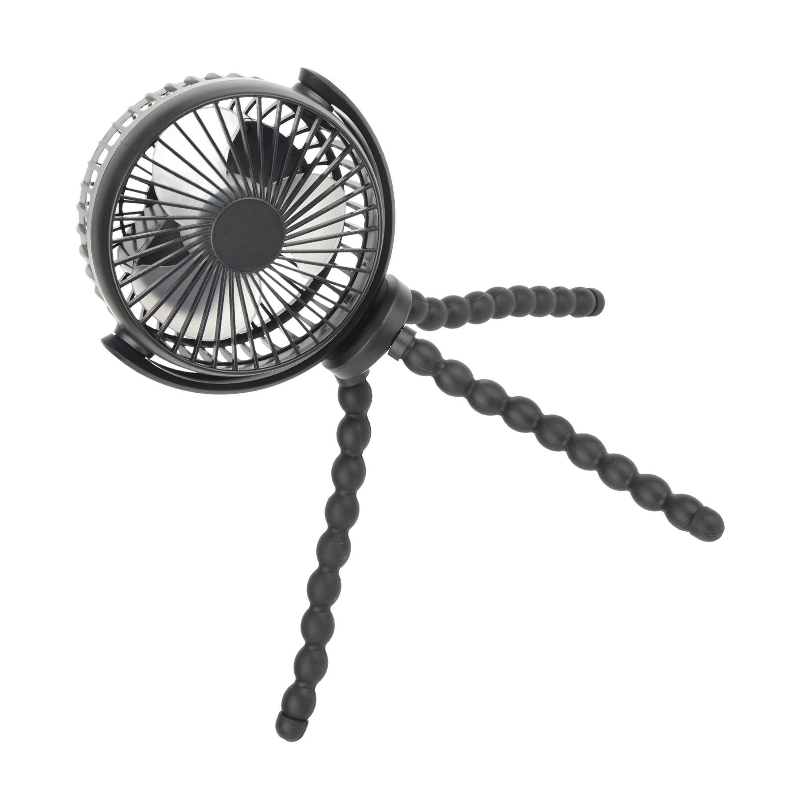 

Handheld Stroller Fan Battery Operated 360 Degree Rotating Flexible Tripod Clip On Fan 2600mAh чёрный