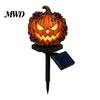 Auto on Off Light Solar Halloween Pumpkin Garden Stake Light, Waterproof Resin LED Outdoor Festival Decor Lantern, Spooky Yard Lighting for Patio Lawn