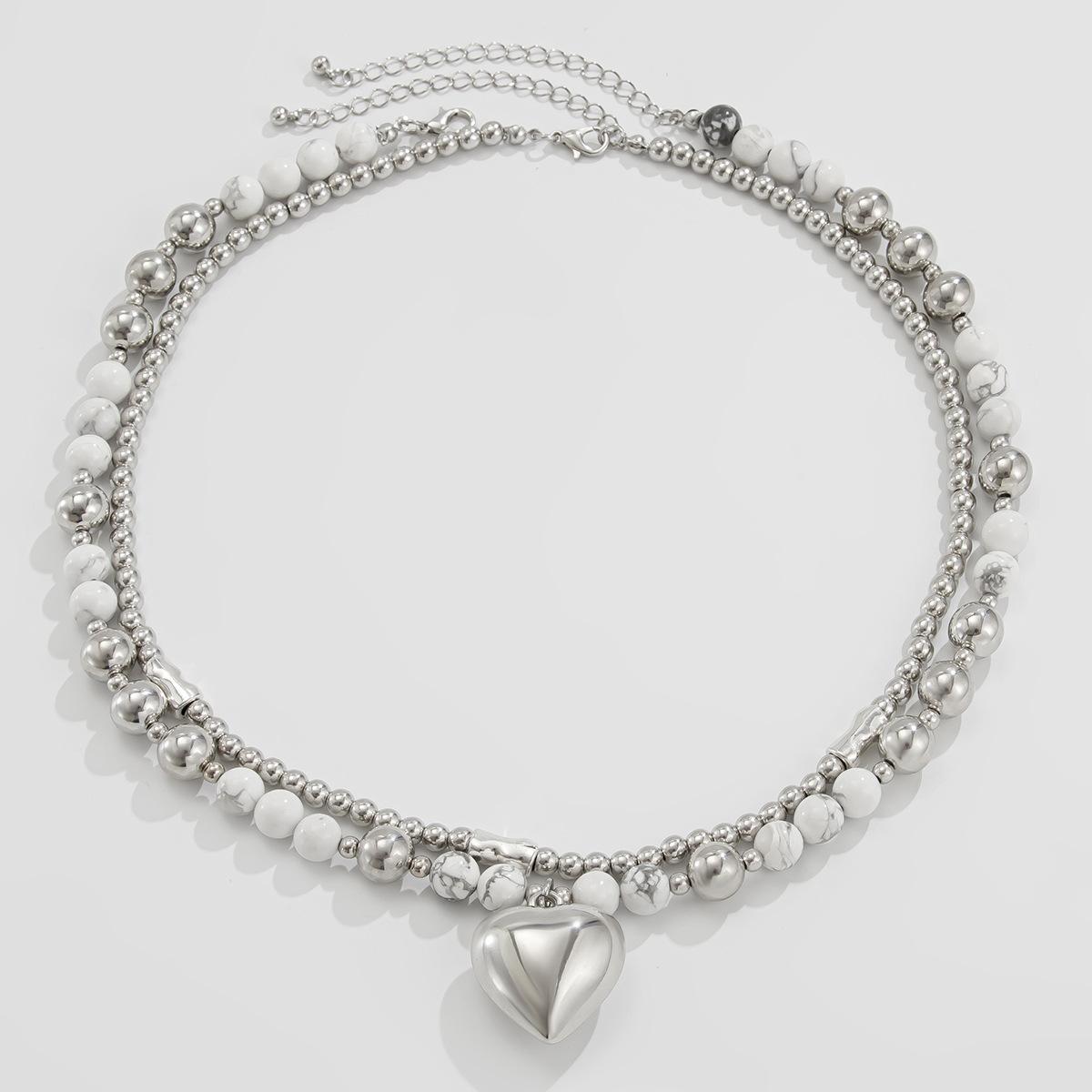 

Простой комплект ожерелий с подвеской в форме персикового сердца в стиле хип-хоп, металлическая цепочка с бисером на ключицу