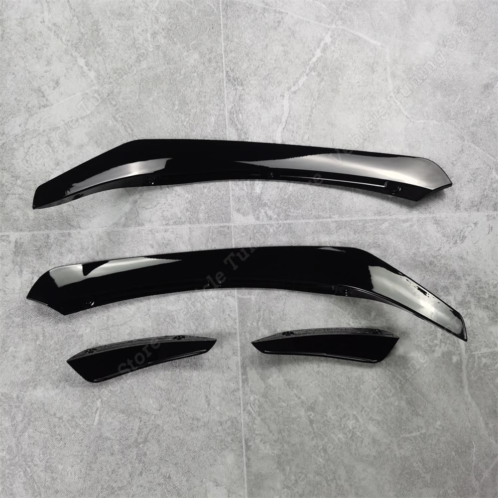 For Mercedes Benz CLA C117 X117 CLA200 220 250 CLA45 AMG 2015-2018 Black Front Bumper Lip Spoiler Splitters Canards Vents 4Pcs