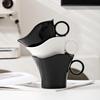 Ceramic Milk Cup Coffee Cup Couple Cup Black And White Solid Color High Value Underglaze Color Personalized High Value