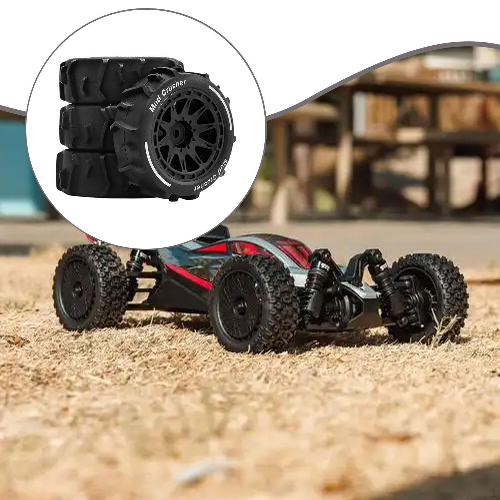 

4 Wheels, 72x26 Mm Tires, Spare Parts for 1/14 Scale Vehicles. чорний