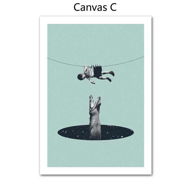 Abstraktní Severská velryba Kouzelná konvice Potápění Víno Taneční stěna Umělecká reprodukce Plakát Obraz na plátně Domácí dekorace Obrazy do obývacího pokoje