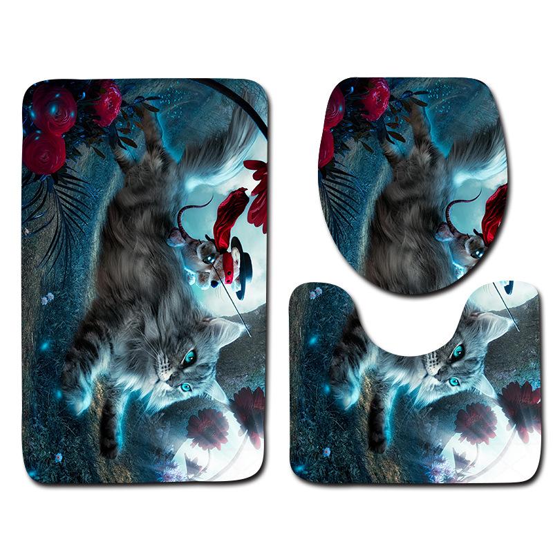 Animal Bathroom Toilet Floor Mat 3-Piece Set