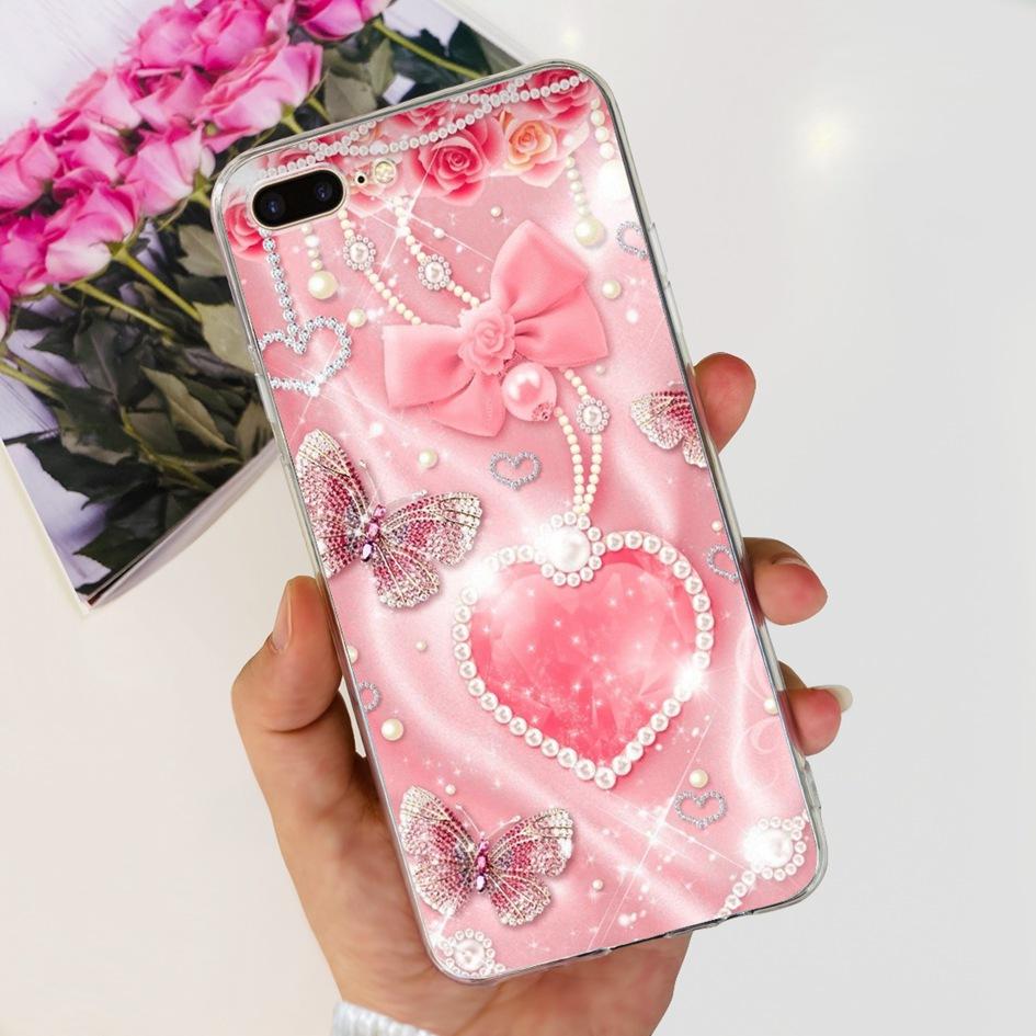 Case For Apple iPhone 7 8 Plus Cover Cute Butterfly Flower Silicone Soft Funda Protector Coque For iPhone 7 8 7plus 8plus Bumper